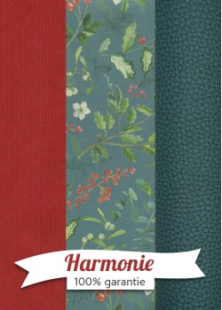 HARMONIE TRIO Le feuillage de Noël fond bleu