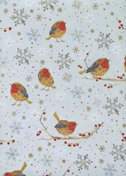 Papier Turnowsky les oiseaux de noël réhaussé or (50x70)