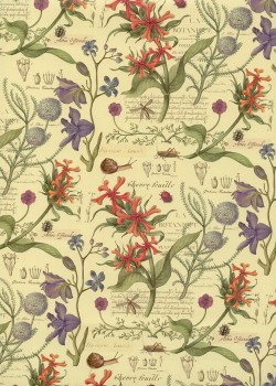 Planche botanique réhaussé or (50x68)