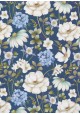 Floral sur fond bleu (50x68)