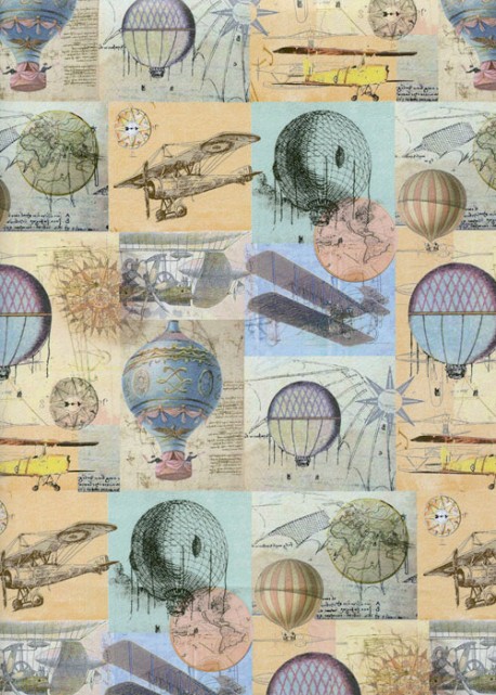 Montgolfières et avions anciens (50x68)