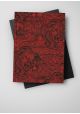 Lokta les dragons noirs fond rouge (50x75)