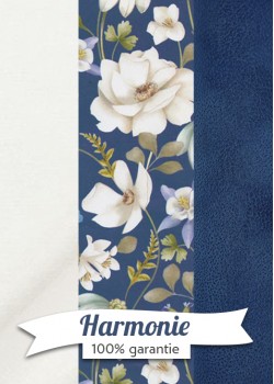 HARMONIE TRIO Floral sur fond bleu