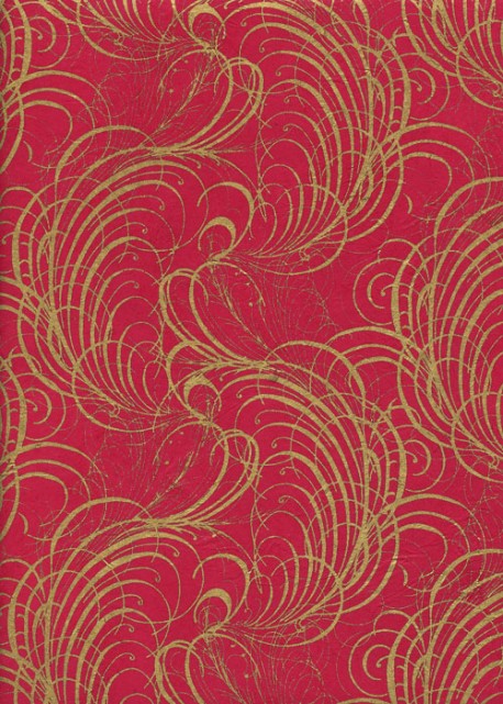 Lokta arabesques or fond chocolat (50x75)