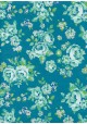 "Papier de coton" bouquets fond bleu (55x76)