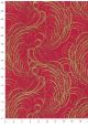 Lokta arabesques or fond rouge framboise (50x75)