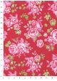 "Papier de coton" bouquets fond rouge (55x76)