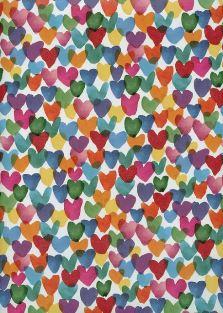 Planche de coeurs colorés (68x98)