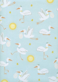 La légende de la cigogne fond bleu (68x98)