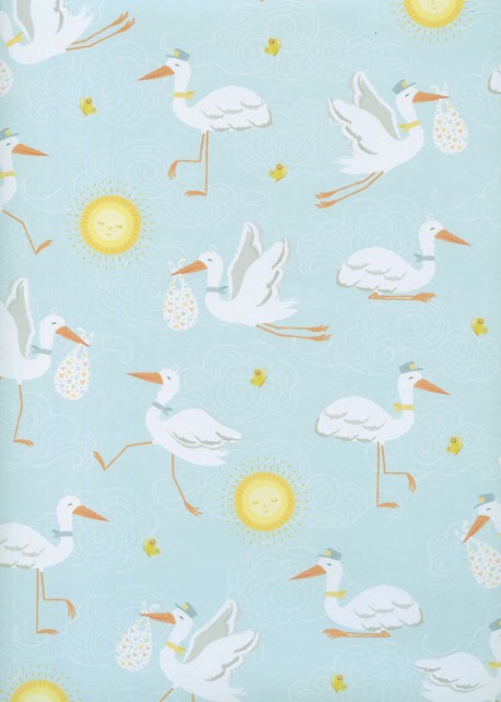 La légende de la cigogne fond bleu (68x98)