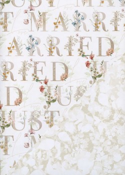Recto verso "Just married / floral beige et blanc" (68x98)