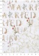 Recto verso "Just married / floral beige et blanc" (68x98)