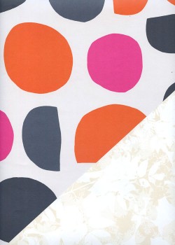 Recto verso" Géométrique flashy / feuillage fond beige (68x98)