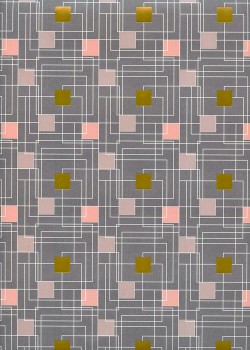 Labyrinthe fond gris réhaussé or (68,5x98)