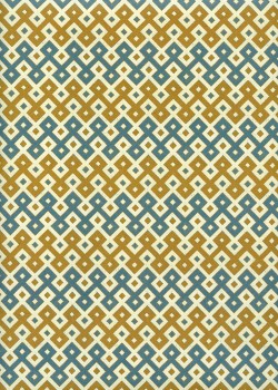 Labyrinthe moutarde et bleu (70x100)