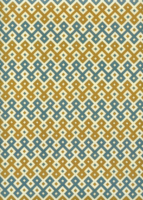 Labyrinthe moutarde et bleu (70x100)