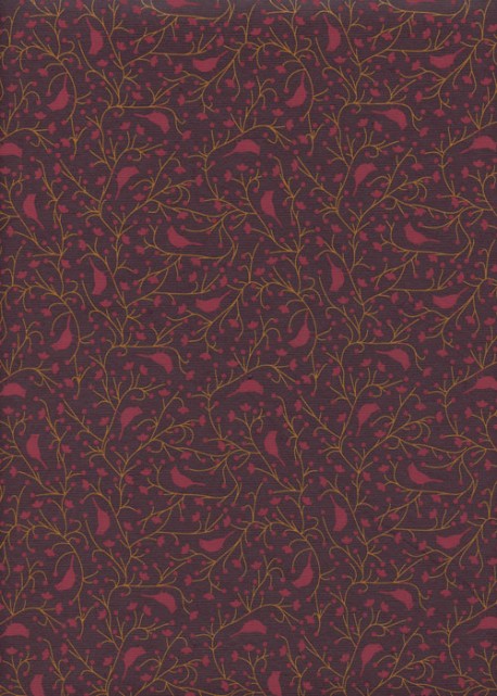 "Cherry" fuschia fond aubergine (50x70)