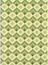 "Losange" vert et beige réhaussé or (50x70)