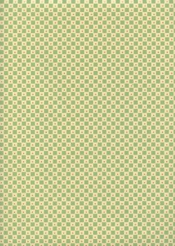 "Damier" vert et beige pois or (50x70)