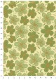 "Fleurs de prunier" vert et beige réhaussé or (50x70)