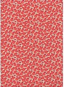 "Fleurs des prés" rouge réhaussé or (50x70)