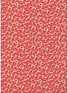 "Fleurs des prés" rouge réhaussé or (50x70)