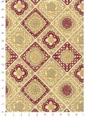 "Marquise" bordeaux et beige réhaussé or (50x70)