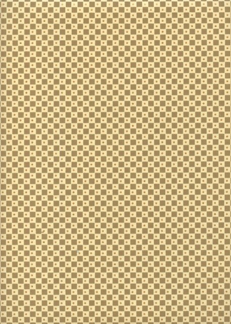 "Damier" 2 tons beige pois or (50x70)