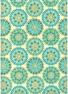 "Rosace" turquoise réhaussé or (50x70)