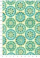 "Rosace" turquoise réhaussé or (50x70)