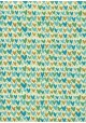 "Coeurs" turquoise réhaussé or (50x70)