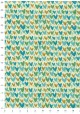 "Coeurs" turquoise réhaussé or (50x70)