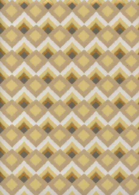 "Losange" 2 tons beige réhaussé or (50x70)