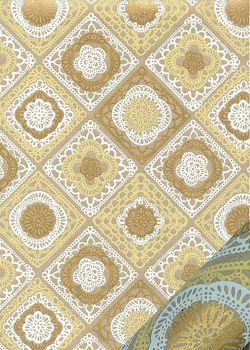 "Marquise" 2 tons beige réhaussé or (50x70)