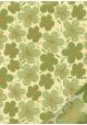 "Fleurs de prunier" vert et beige réhaussé or (50x70)