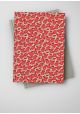 "Fleurs des prés" rouge réhaussé or (50x70)