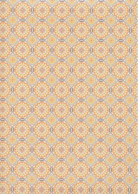 Les rosaces ambiance mandarine et gris (50x70)