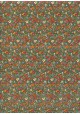 "Liberty" mini fleurs orange et vert fond noir (50x70)