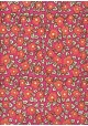 "Papier de coton" fleurs saumon fond fushia (55x76)