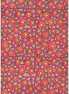 "Papier de coton" fleurs saumon fond fushia (55x76)