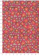 "Papier de coton" fleurs saumon fond fushia (55x76)