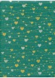 Lokta guirlande de coeurs fond emeraude (50x75)