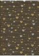 Lokta guirlande de coeurs fond brun (50x75)
