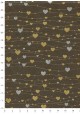 Lokta guirlande de coeurs fond brun (50x75)
