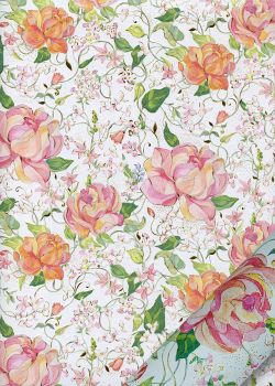 Papier Turnowsky les roses réhaussé or (50x70)