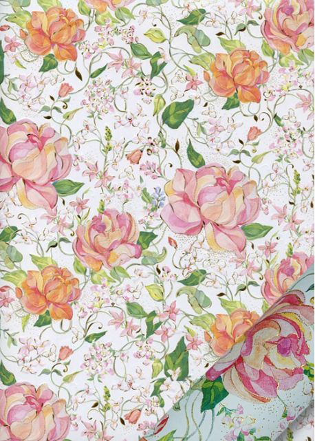 Papier Turnowsky les roses réhaussé or (50x70)
