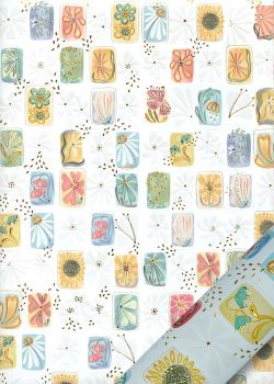 Papier Turnowsky cadres de fleurs réhaussé or (50x70)