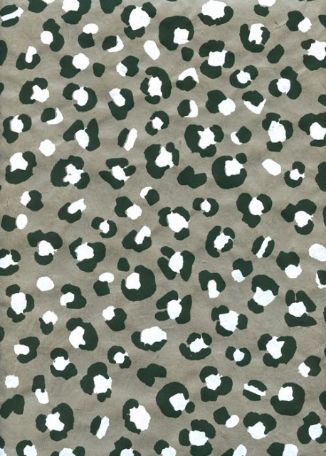 Lokta léopard fond gris (50x75)