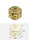 Fermoirs cliquet bombé doré (30x30mm)+clous fixation - Lot de 2