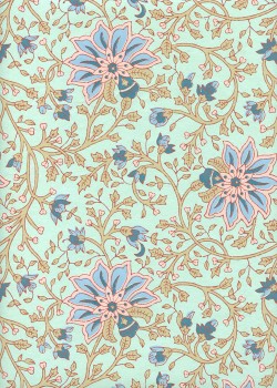 "Papier de coton" Tapisserie fond menthe (55x76)